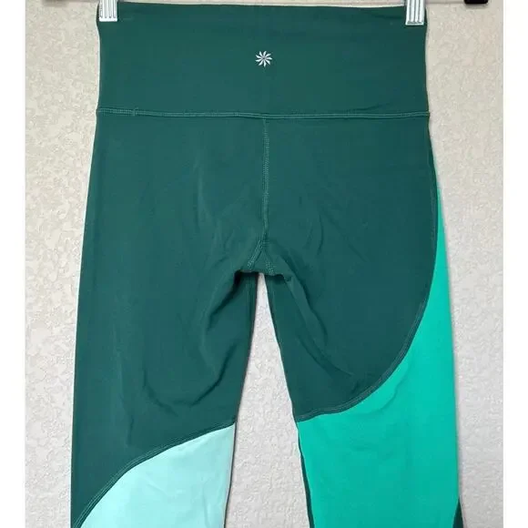 Athleta Elation Asym 7/8 Tight In Powervita Womens Size XS Green EUC - Picture 6 of 10